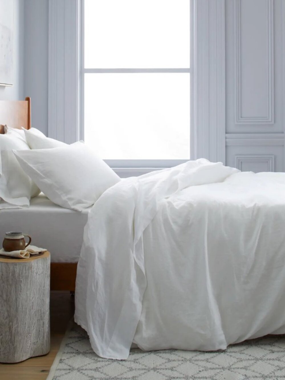 Quince European Linen King California King Duvet Cover $329 RV - White - Picture 3 of 4